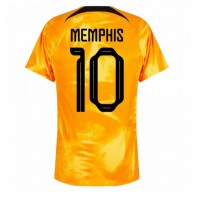Camiseta Países Bajos Memphis Depay #10 Primera Equipación Mundial 2022 manga corta